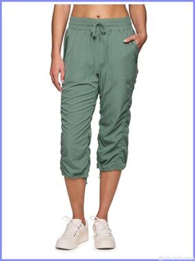 Women's Capri Pants Joggers 92% Polyester 8% Spandex Drawstring Stretch